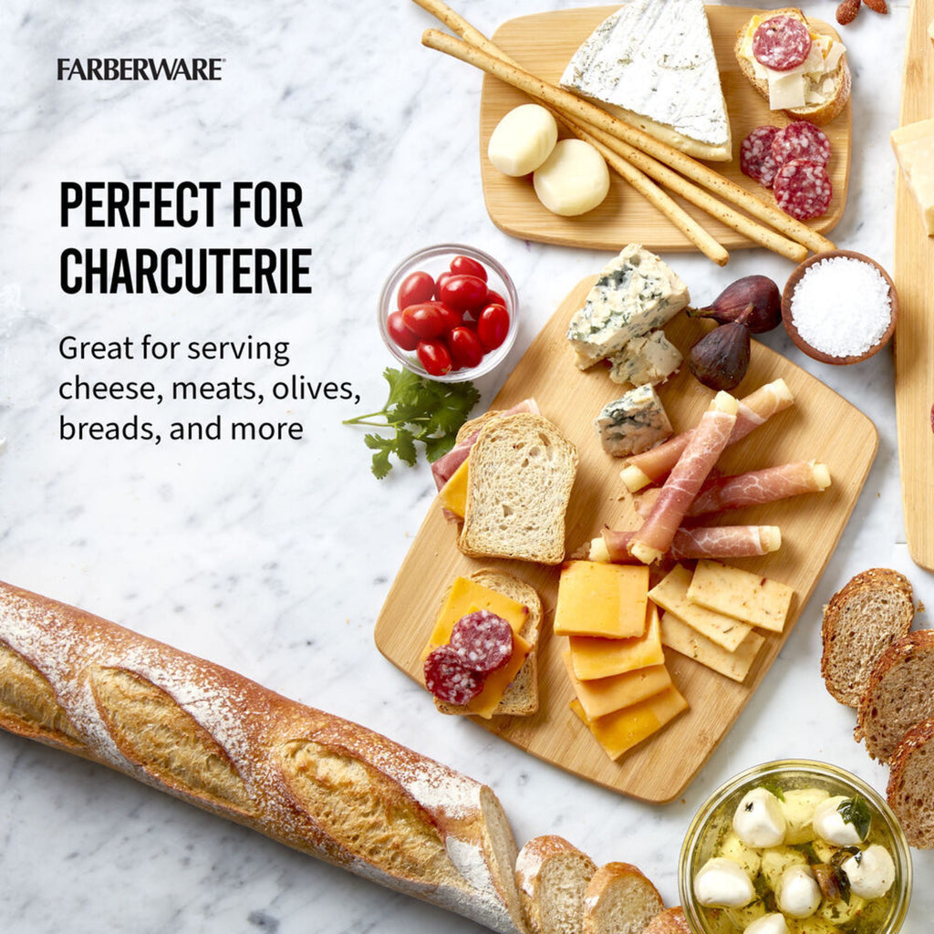 Farberware 3 Piece Kitchen Cutting Board Set Bamboo
